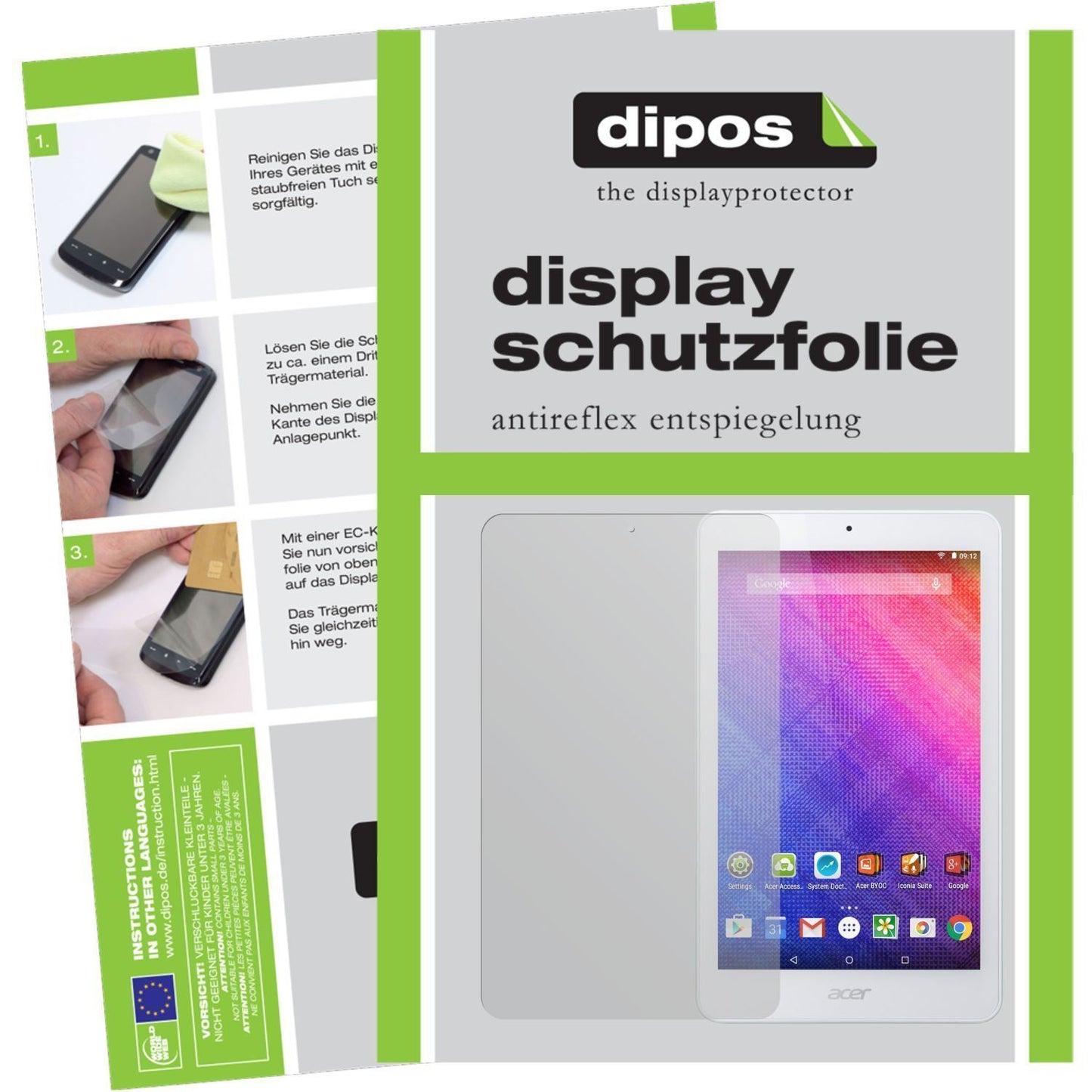 2x Schutzfolie matt für Iconia One 8 B1-820 Acer D (1)