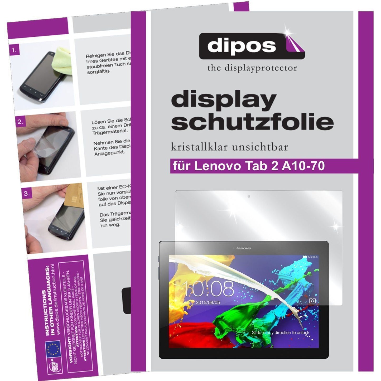 2x Schutzfolie klar für Tab 2 A10-70 Lenovo Displa (1)