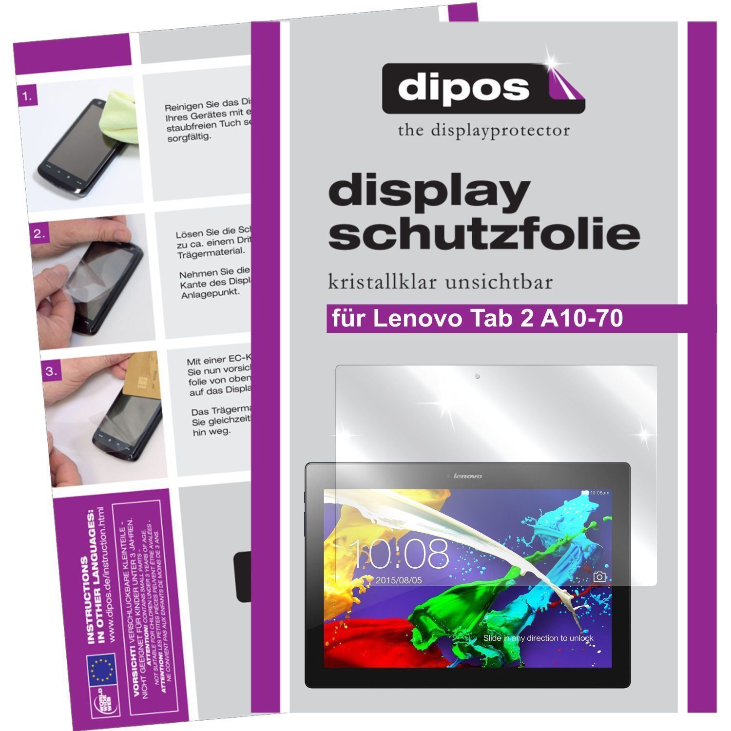 2x Schutzfolie klar für Tab 2 A10-70 Lenovo Displa (1)