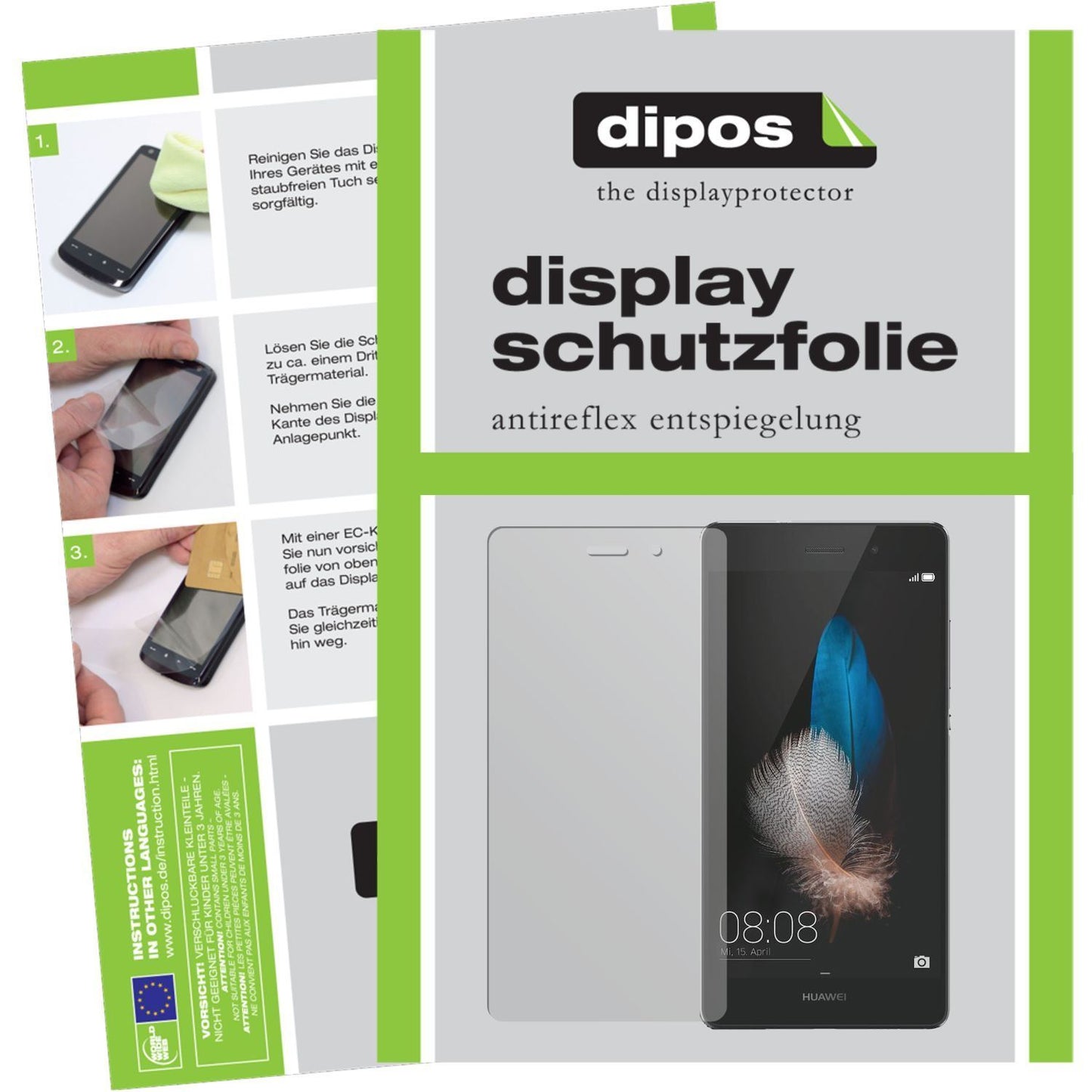 2x Schutzfolie matt für Ascend P8 Lite Huawei Disp (1)