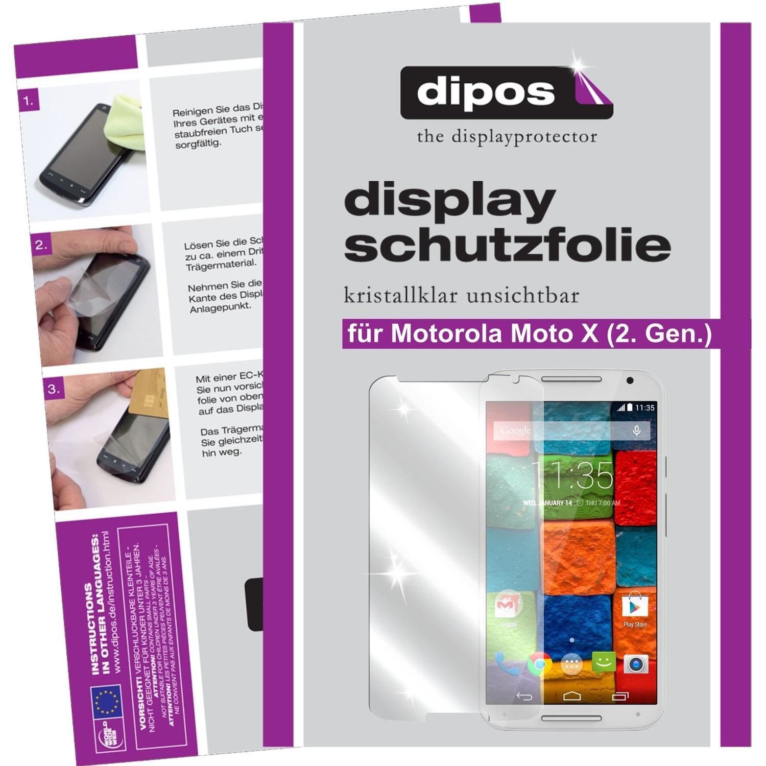 6x Schutzfolie klar für Moto X (2. Gen.) Motorola  (1)