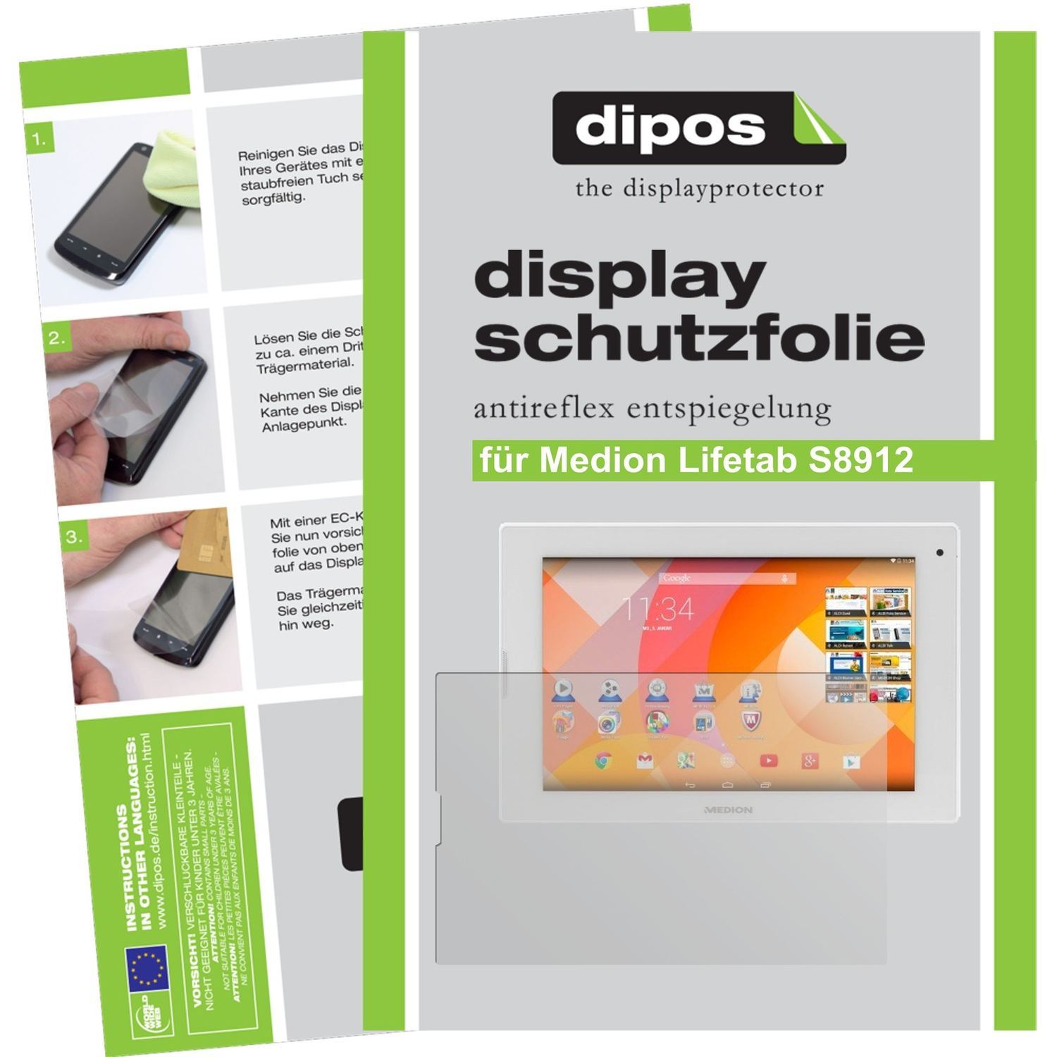 2x Schutzfolie matt für Lifetab P8912 MD99066 Medi (1)