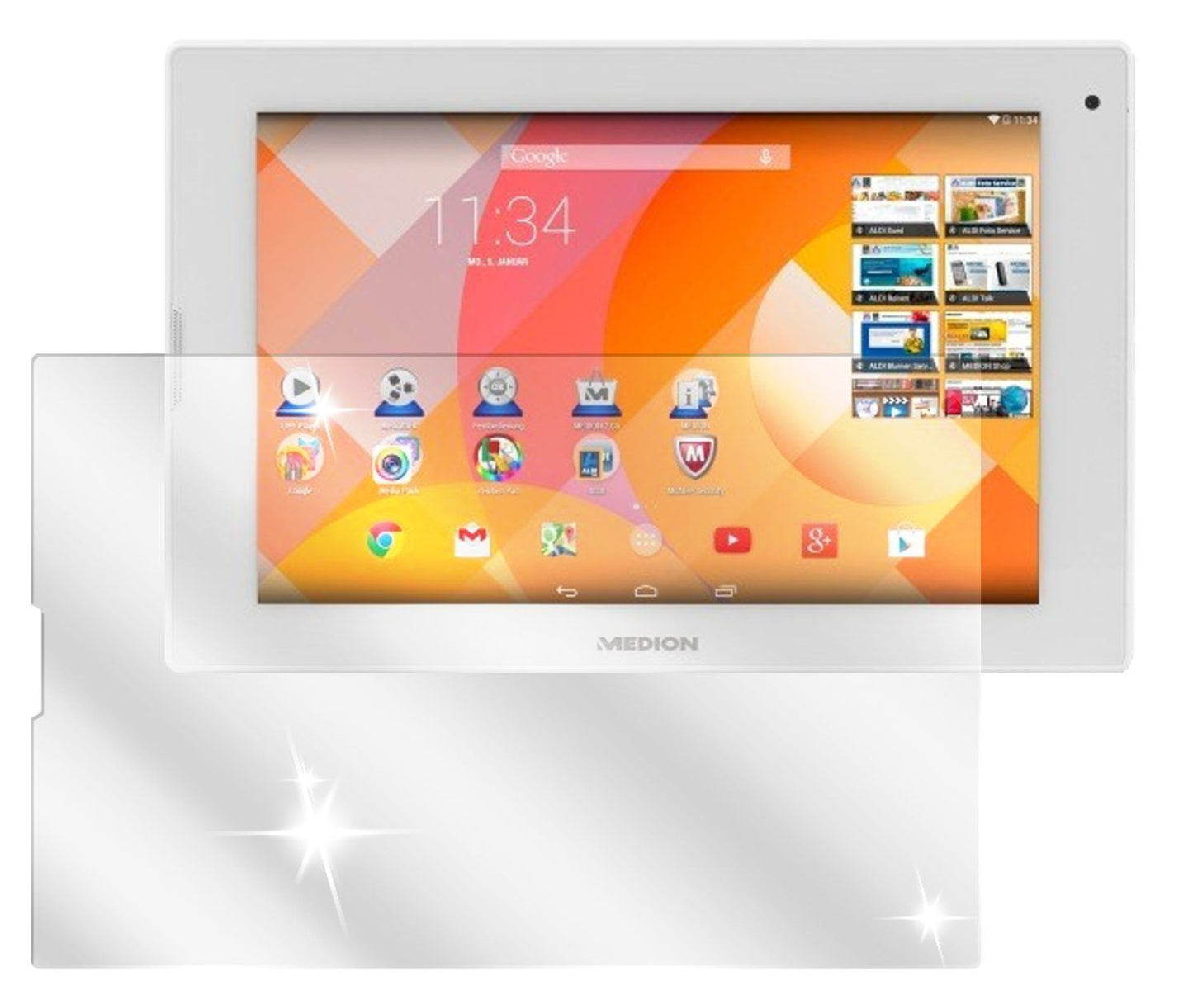 2x Schutzfolie klar für Lifetab P8912 MD99066 Medi (2)