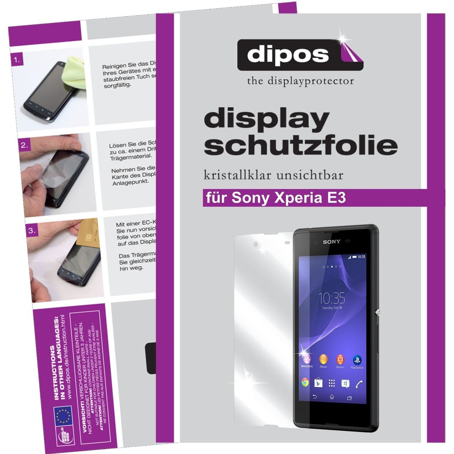 6x Schutzfolie klar für Xperia E3 Sony Display-Sch (1)