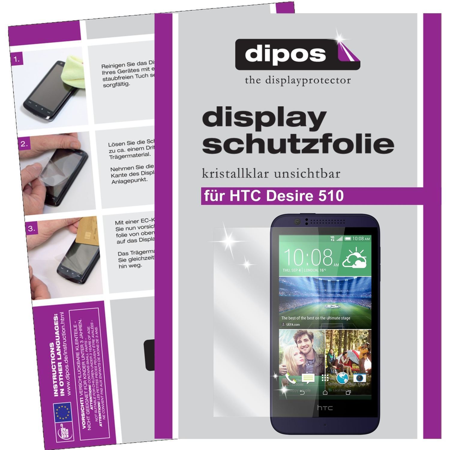 6x Schutzfolie klar für Desire 510 HTC Display-Sch (1)