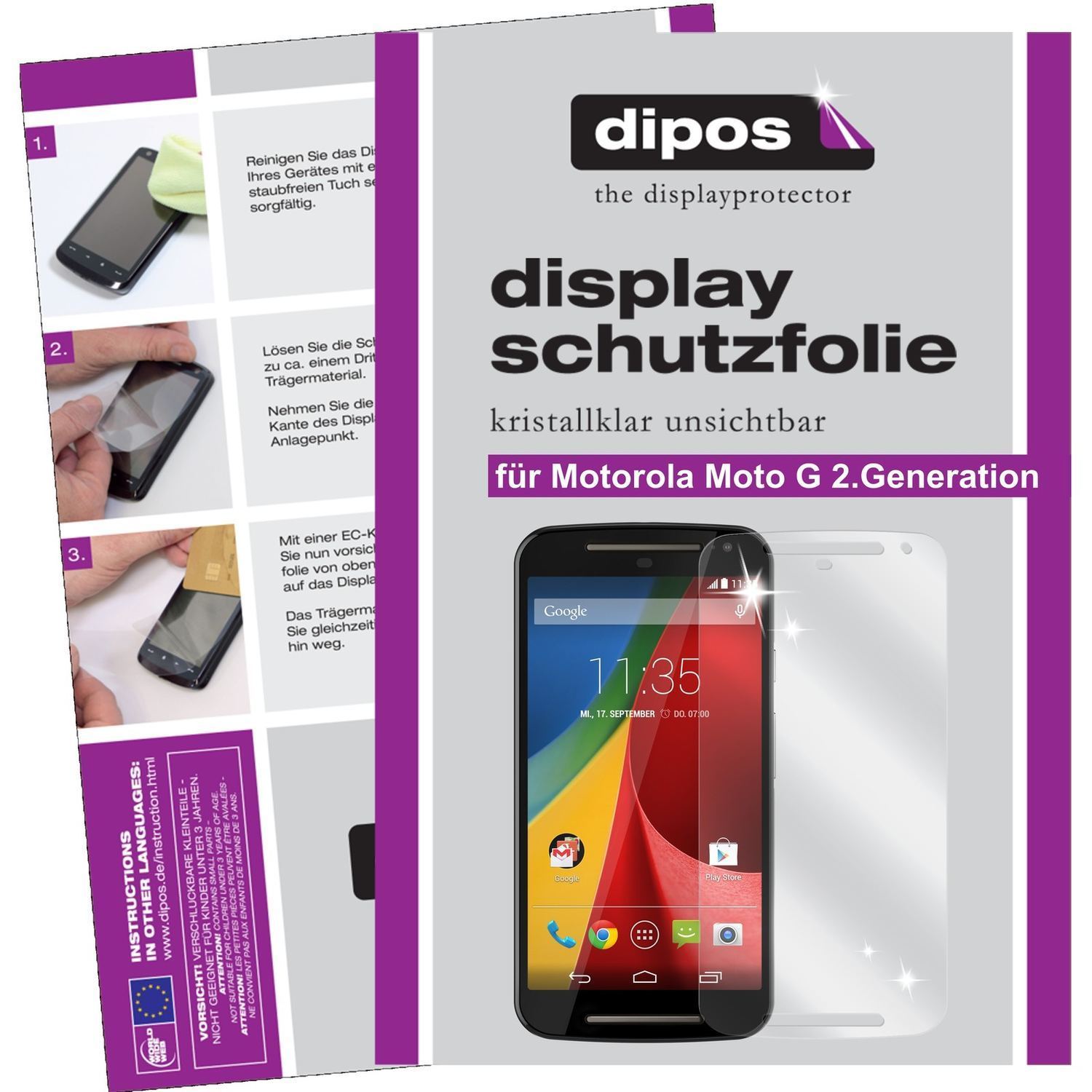6x Schutzfolie klar für Moto G 2.Generation Motoro (1)