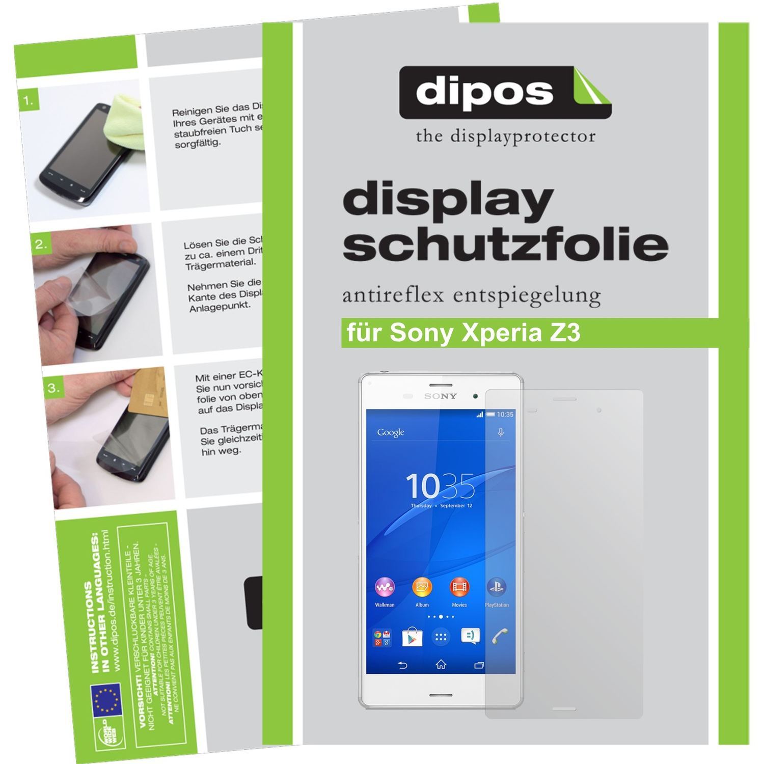 2x Schutzfolie matt für Xperia Z3 Sony Display-Sch (1)