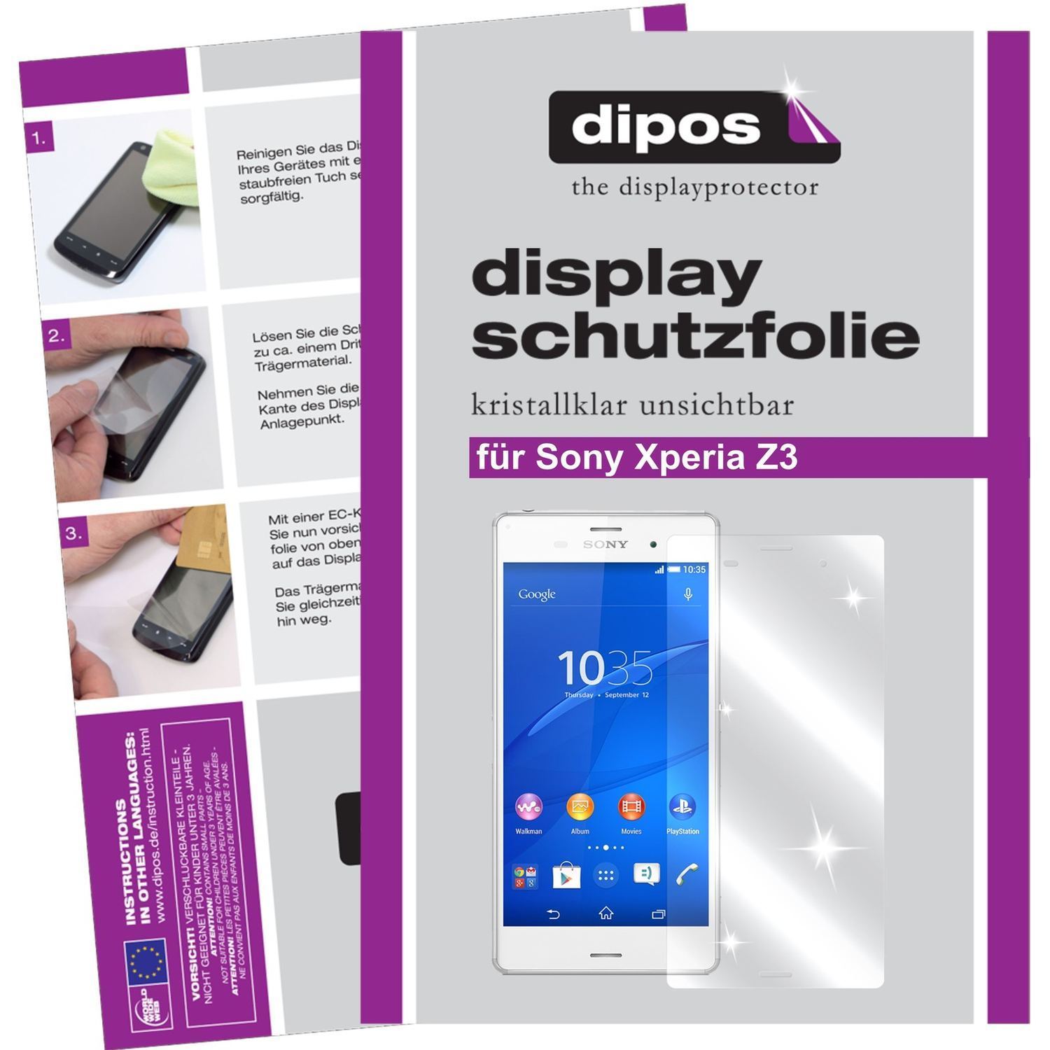 2x Schutzfolie klar für Xperia Z3 Sony Display-Sch (1)