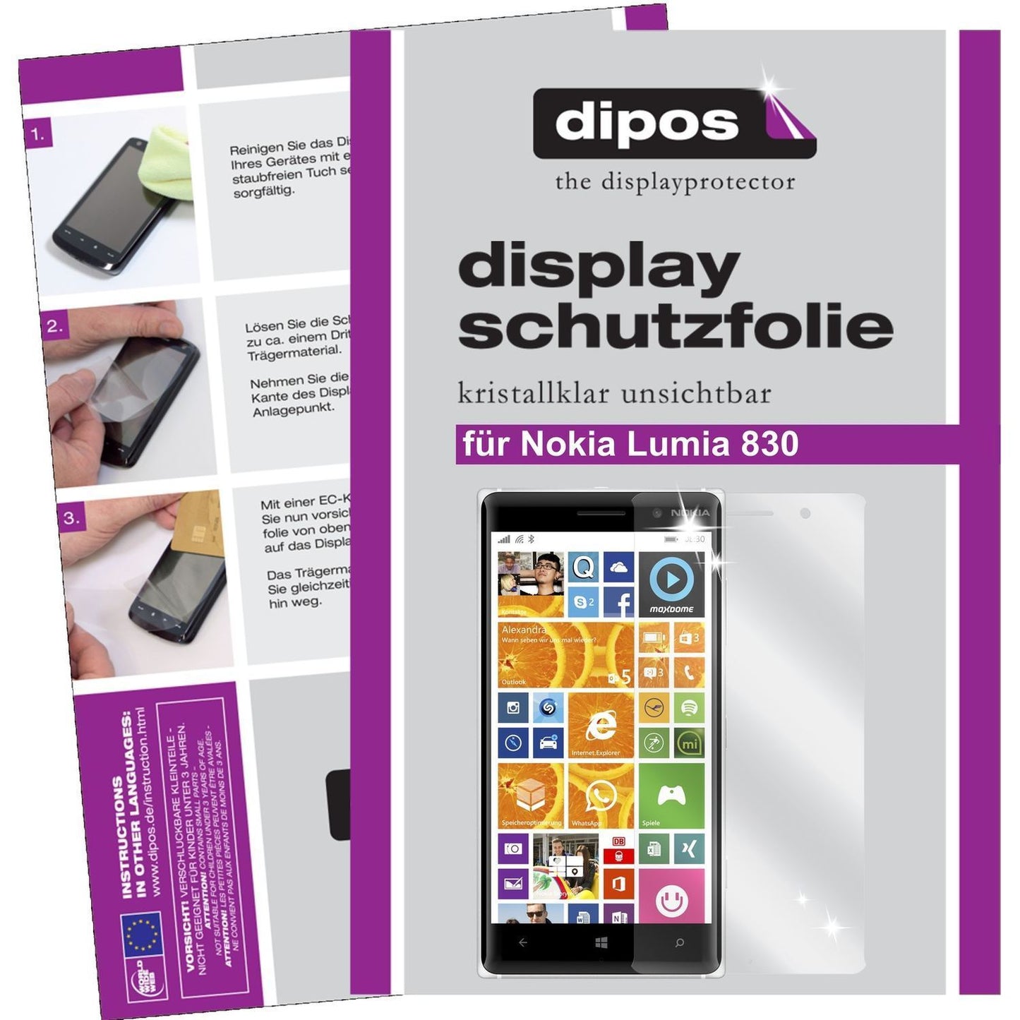 2x Schutzfolie klar für Lumia 830 Nokia Display-Sc (1)