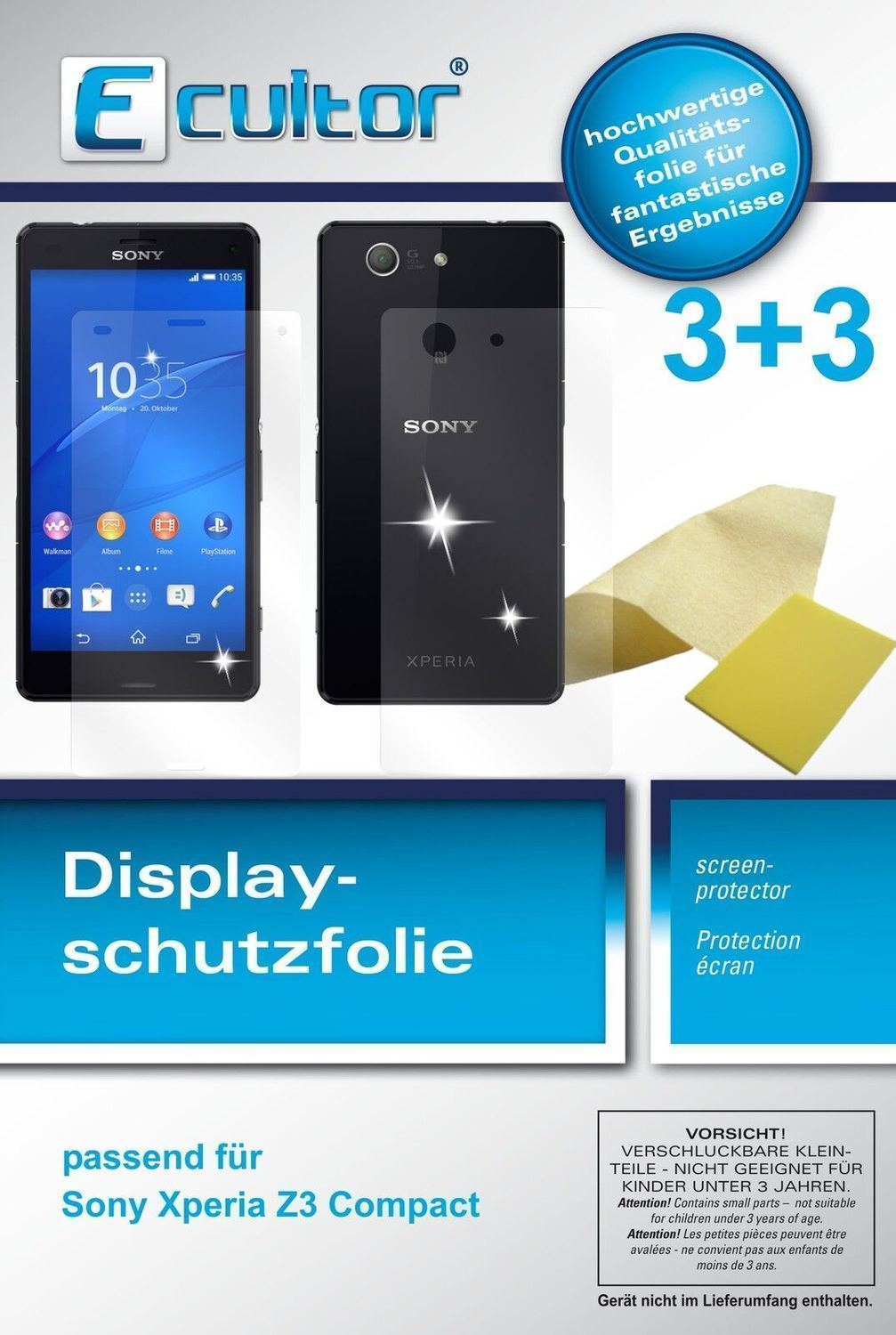6x Schutzfolie klar für Xperia Z3 Compact Sony Dis (1)