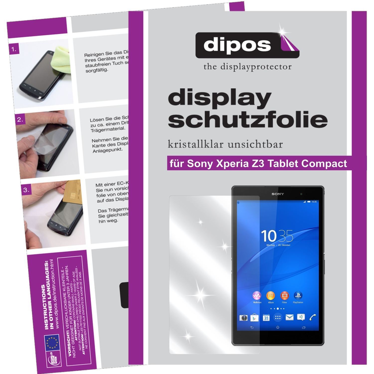 3x Schutzfolie klar für Xperia Z3 Tablet Compact S (1)