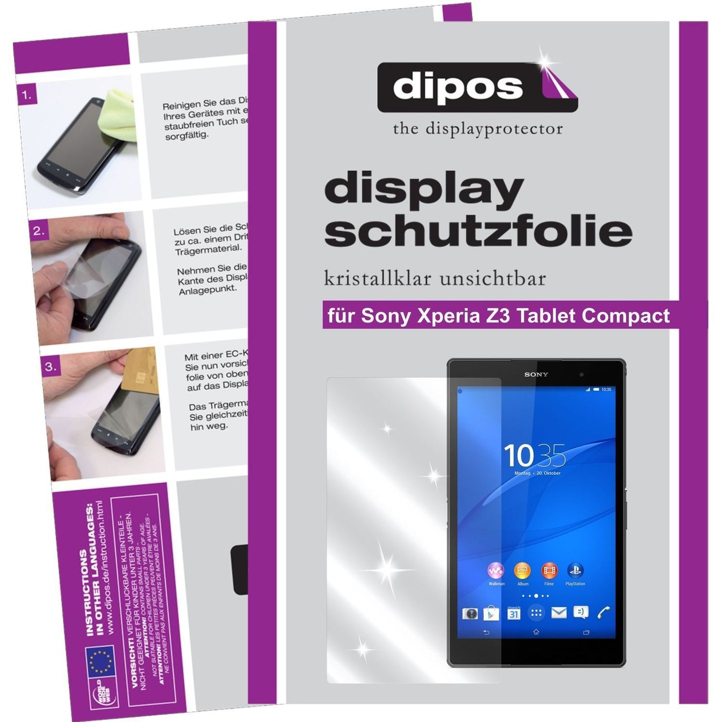 2x Schutzfolie klar für Xperia Z3 Tablet Compact S (1)