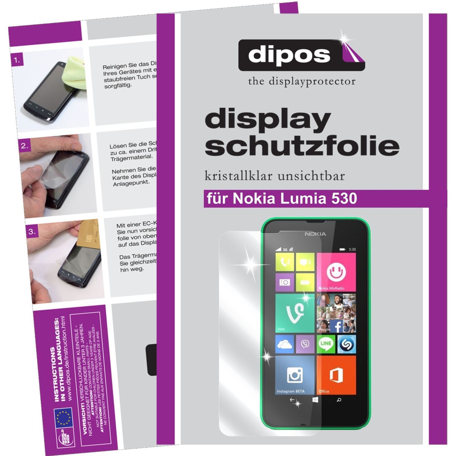 6x Schutzfolie klar für Lumia 530 Nokia Display-Sc (1)