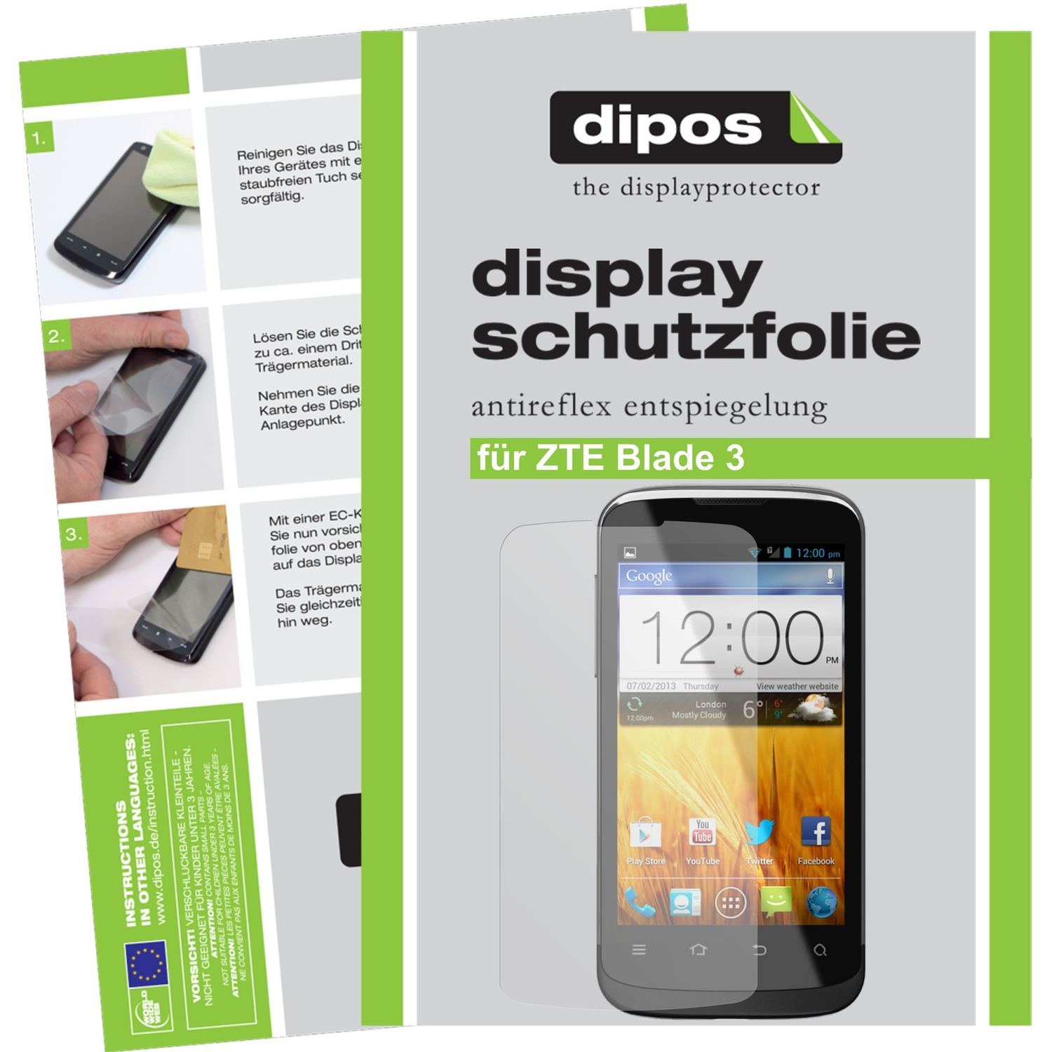 6x Schutzfolie matt für Blade 3 ZTE Display-Schutz (1)