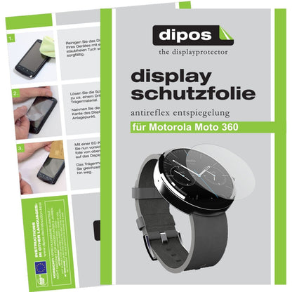 2x Schutzfolie matt für Moto 360 Motorola Display- (1)