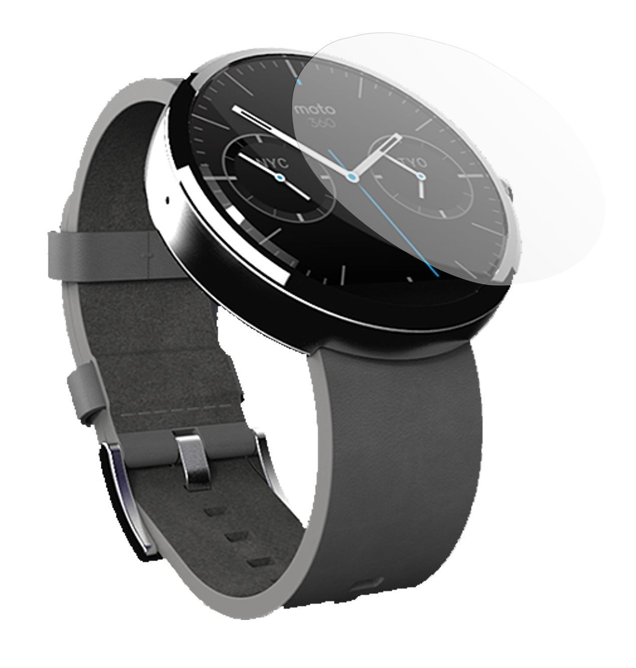 2x Schutzfolie matt für Moto 360 Motorola Display- (2)