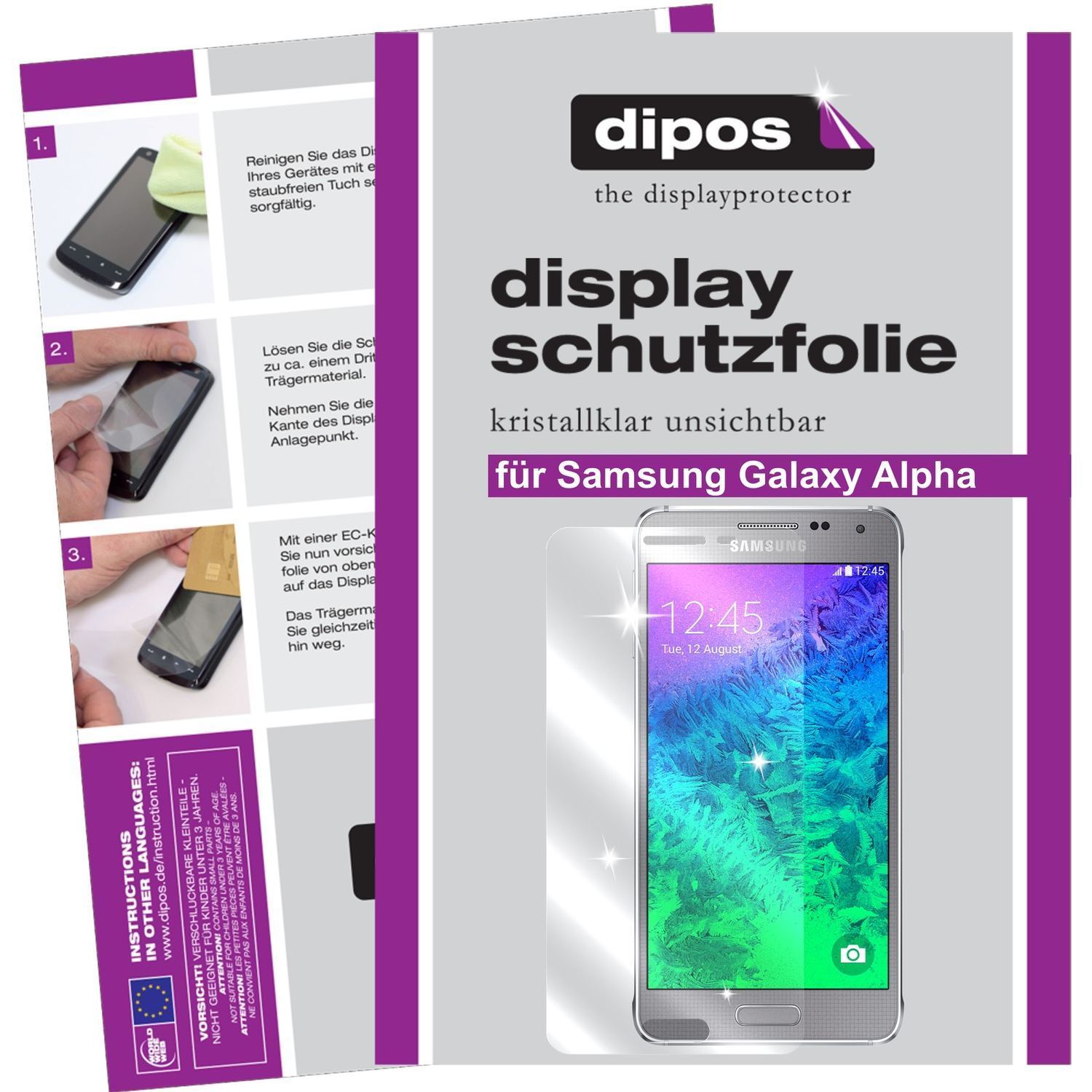 6x Schutzfolie klar für Galaxy Alpha Samsung Displ (1)
