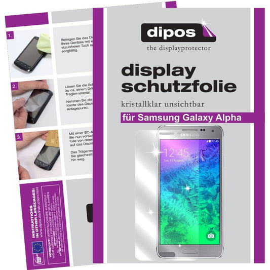 2x Schutzfolie klar für Galaxy Alpha Samsung Displ (1)