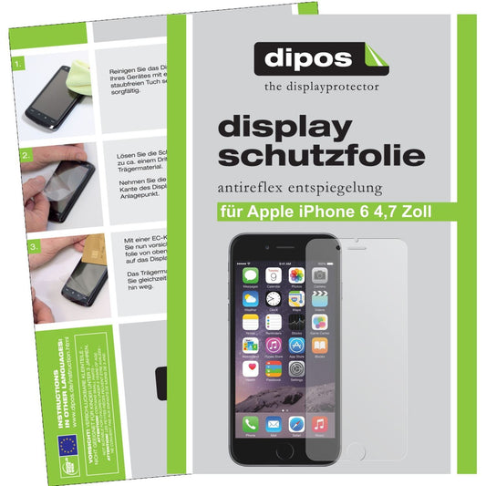 2x Schutzfolie matt für iPhone 6 / 6S (4,7 Zoll) A (1)