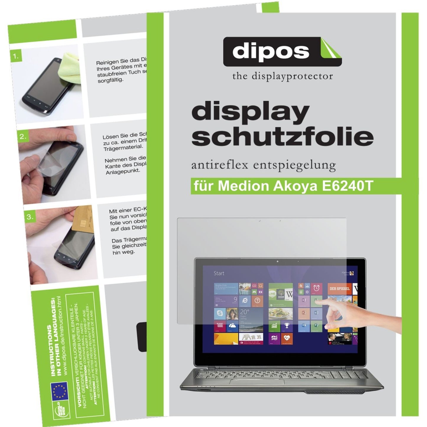 2x Schutzfolie matt für Akoya E6240T Medion Displa (1)