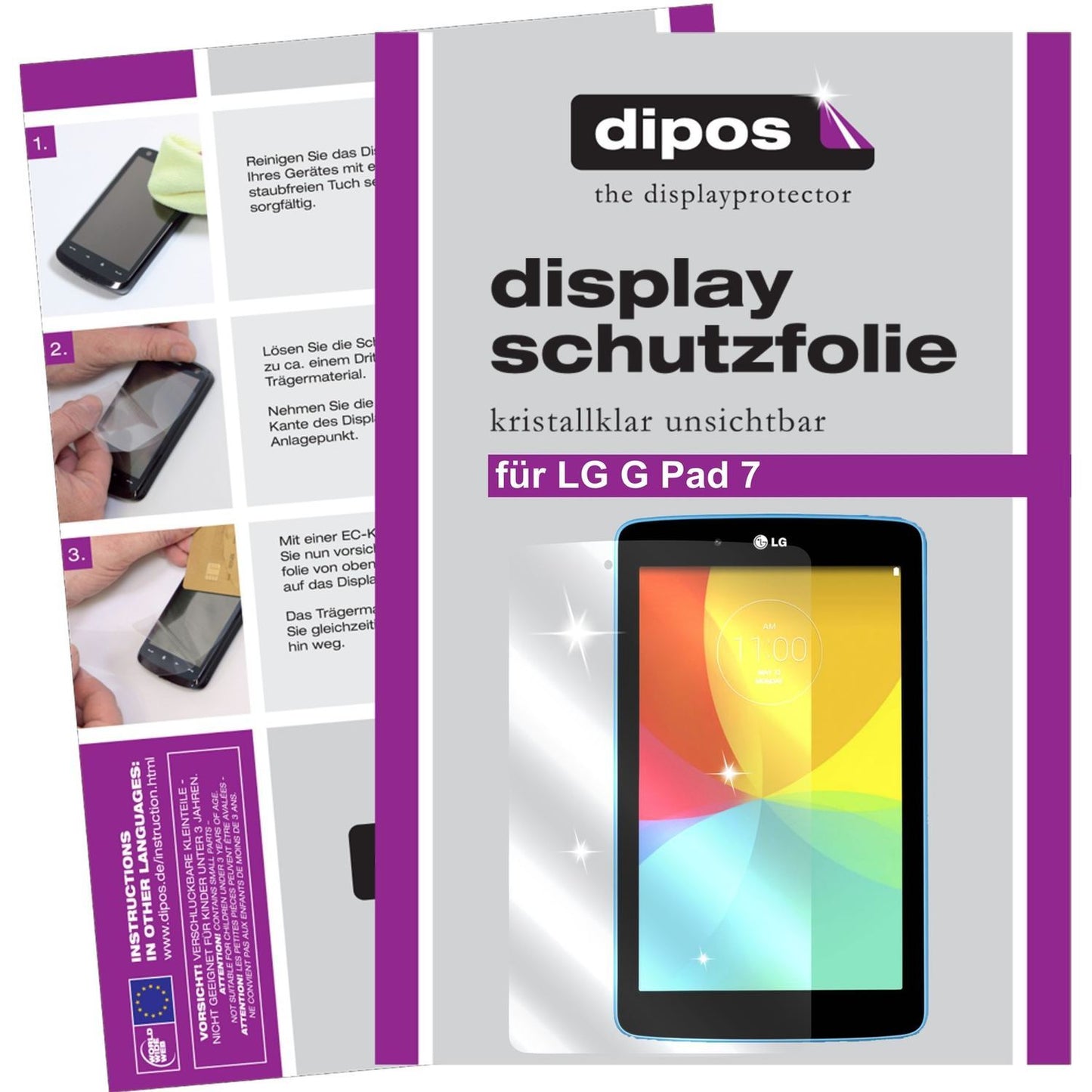 3x Schutzfolie klar für G Pad 7.0 LG Display-Schut (1)