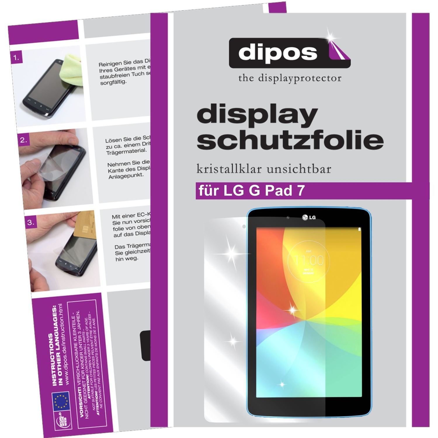 3x Schutzfolie klar für G Pad 7.0 LG Display-Schut (1)