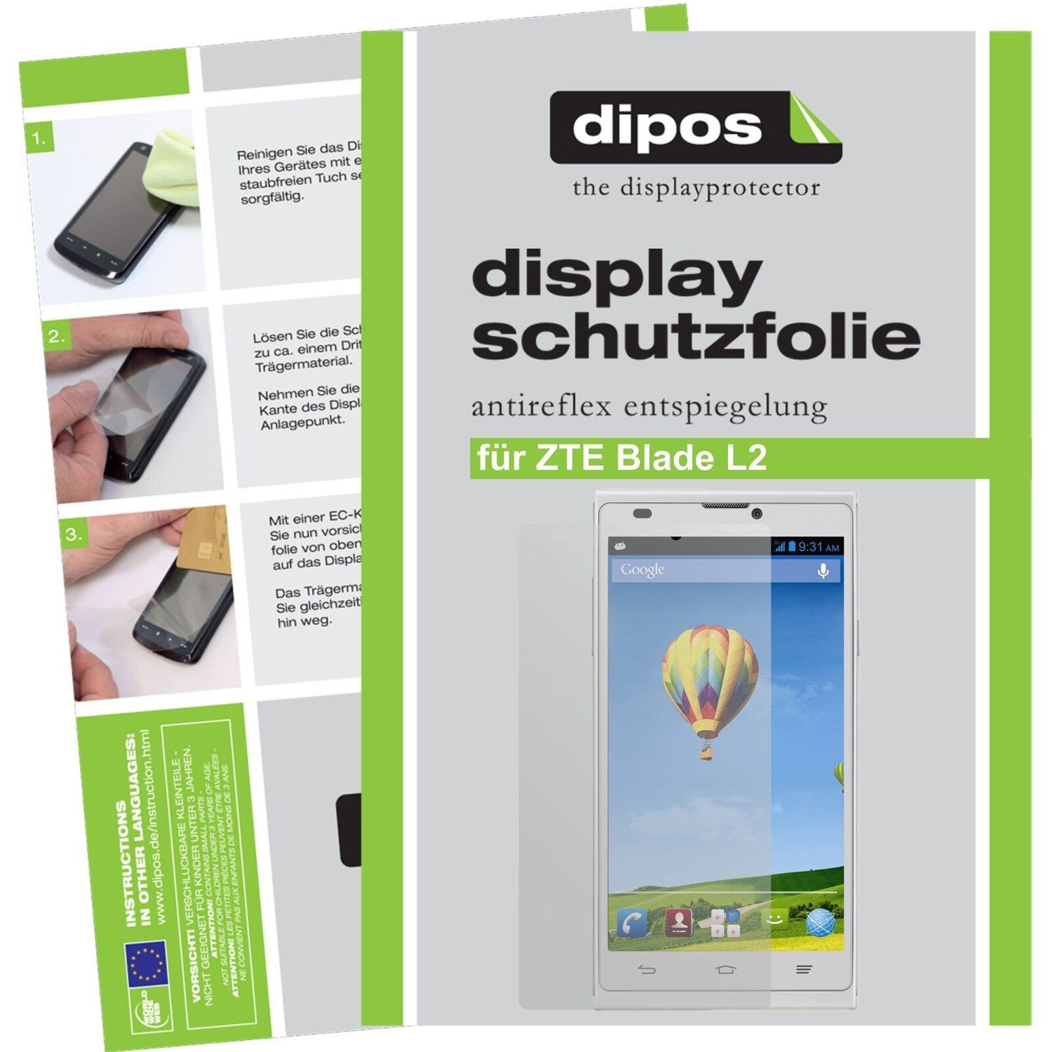 2x Schutzfolie matt für Blade L2 ZTE Display-Schut (1)