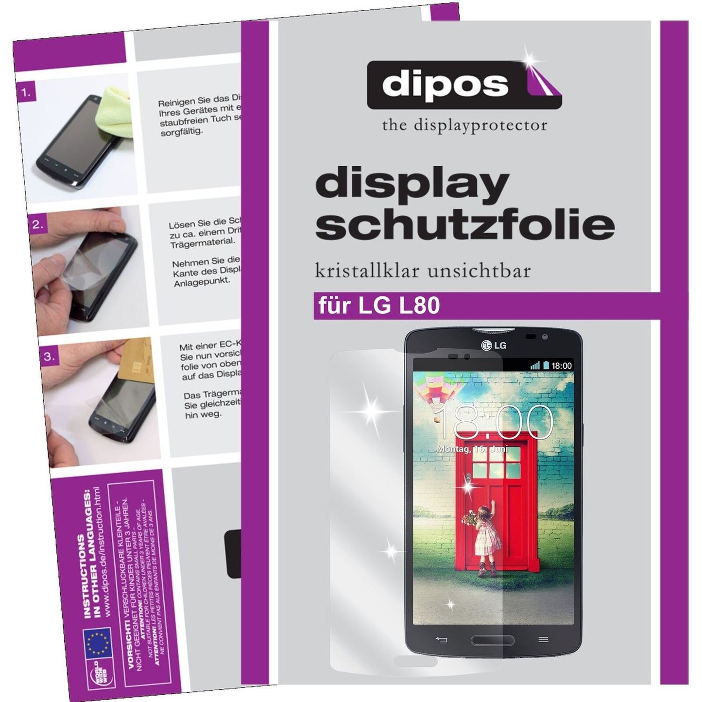 2x Schutzfolie klar für L80 LG Display-Schutzfolie (1)