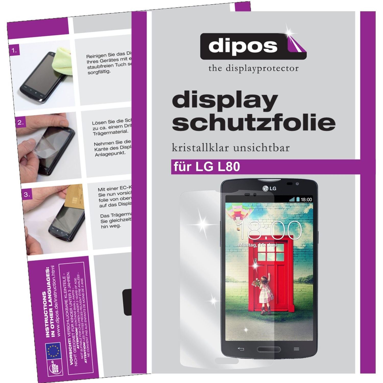 2x Schutzfolie klar für L80 LG Display-Schutzfolie (1)