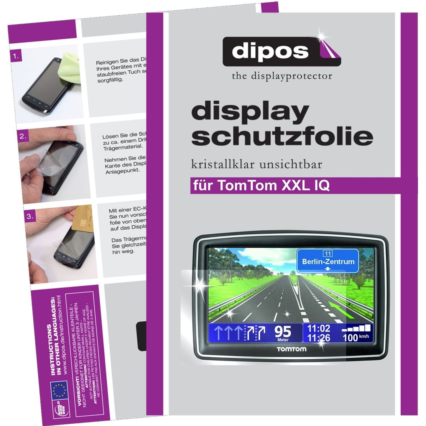 3x Schutzfolie klar für XXL IQ TomTom Display-Schu (1)