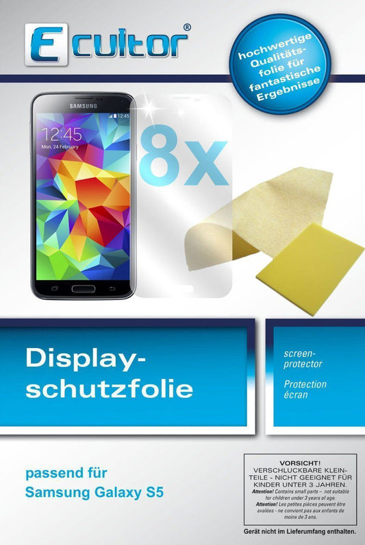 8x Schutzfolie matt für Galaxy S5 Samsung Display- (1)