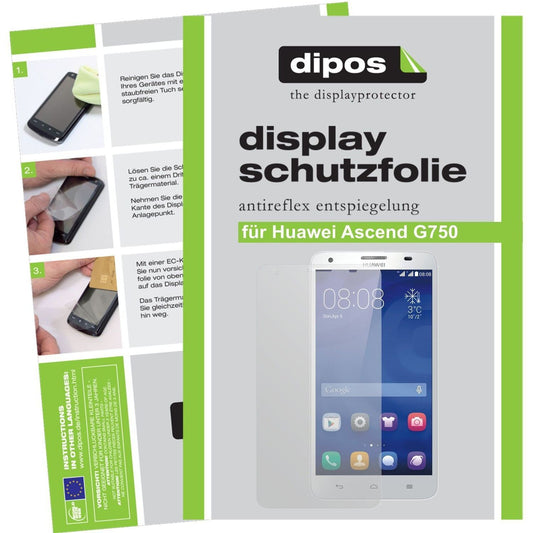 2x Schutzfolie matt für Ascend G750 Huawei Display (1)