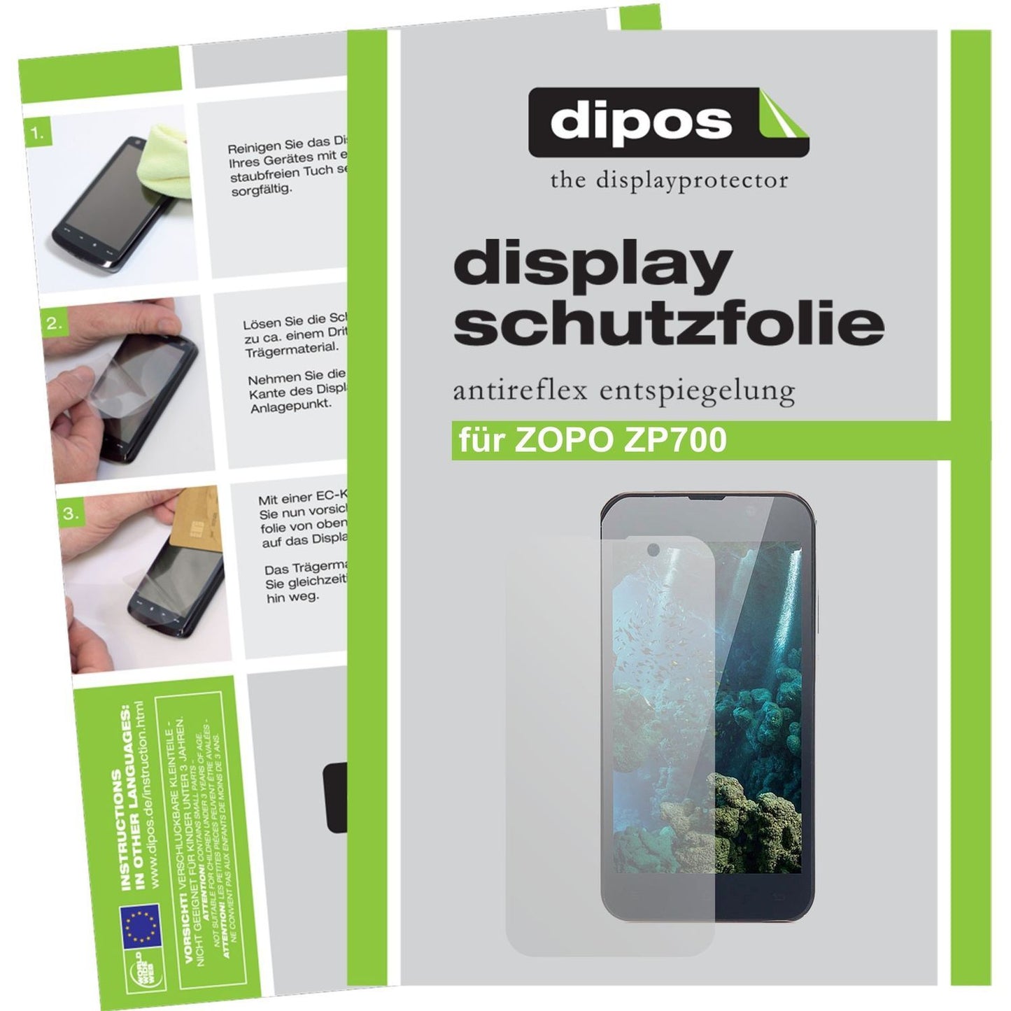 2x Schutzfolie matt für ZP700 Zopo Display-Schutzf (1)