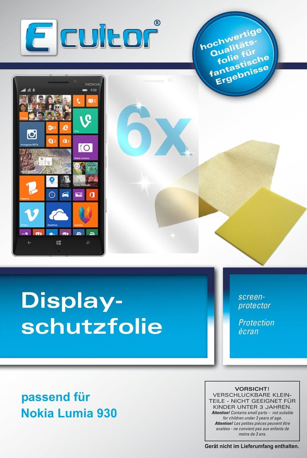 6x Schutzfolie klar für Lumia 930 Nokia Display-Sc (1)