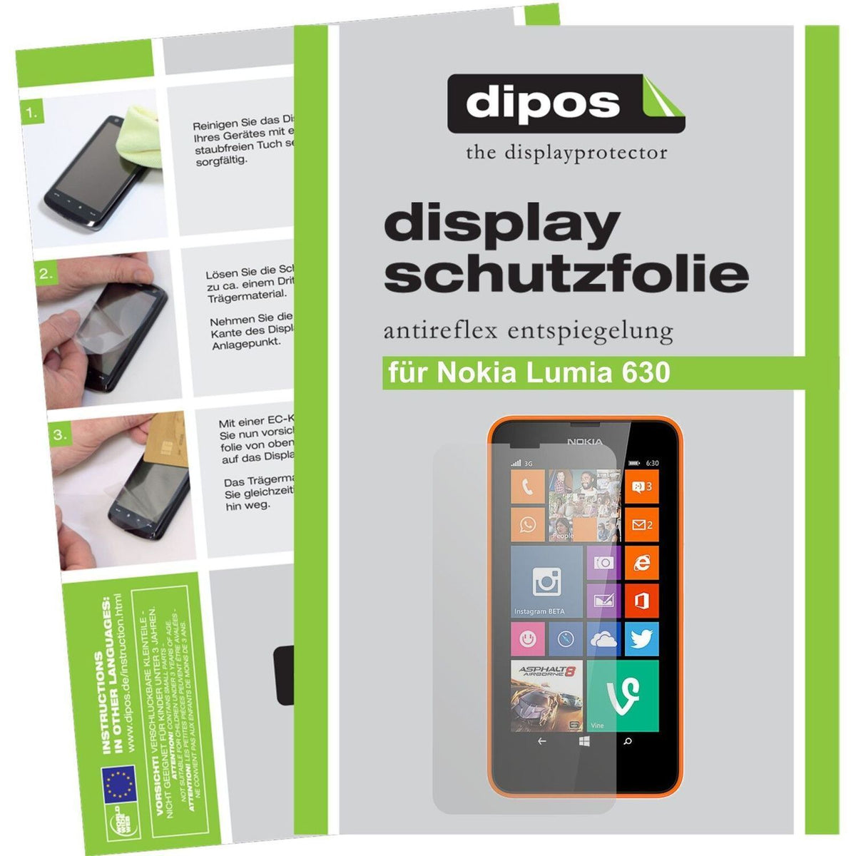 2x Schutzfolie matt für Lumia 630 Nokia Display-Sc (1)