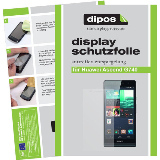 2x Schutzfolie matt für Ascend G740 Huawei Display (1)