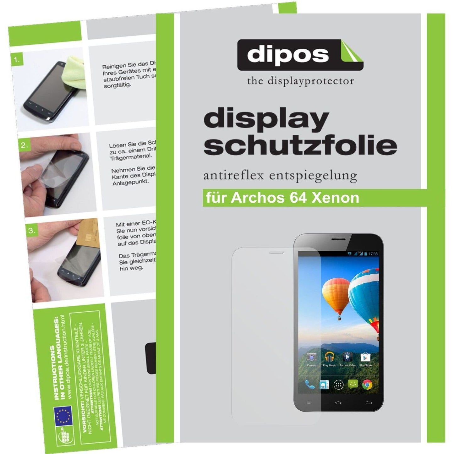 2x Schutzfolie matt für 64 Xenon Archos Display-Sc (1)