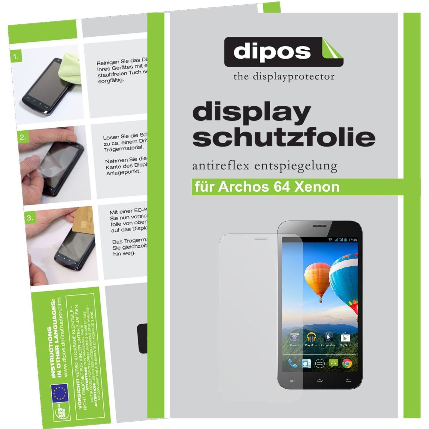 2x Schutzfolie matt für 64 Xenon Archos Display-Sc (1)