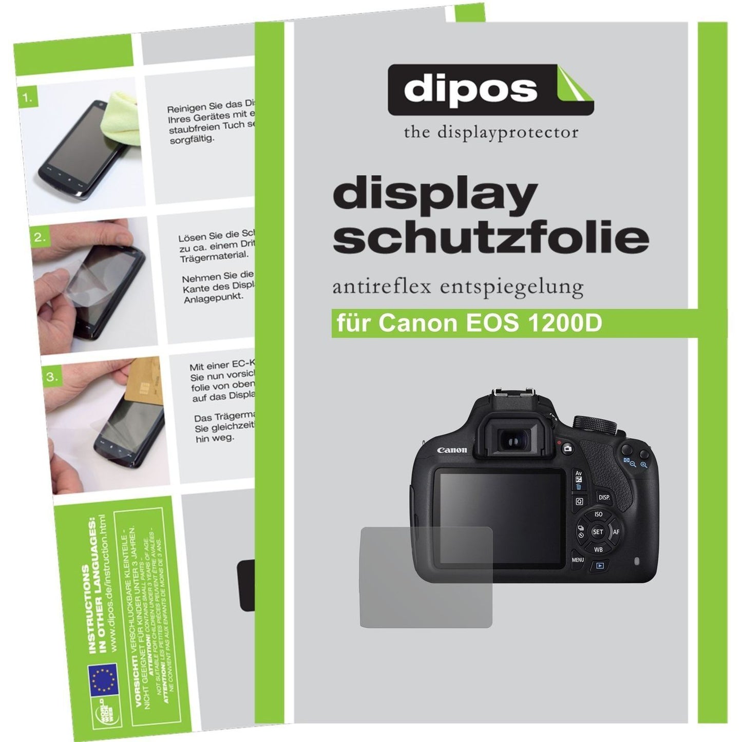 6x Schutzfolie matt für EOS 1200D Canon Display-Sc (1)