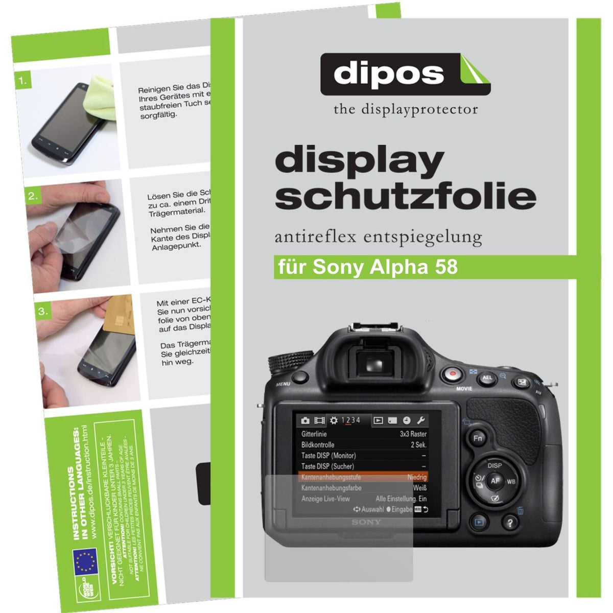 6x Schutzfolie matt für Alpha 58 Sony Display-Schu (1)