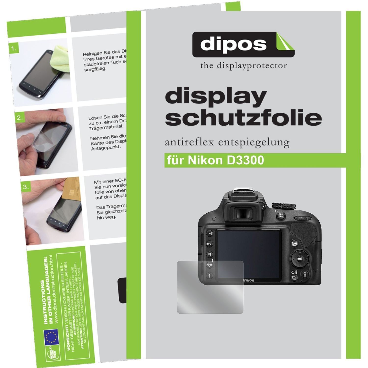 6x Schutzfolie matt für D3300 Nikon Display-Schutz (1)
