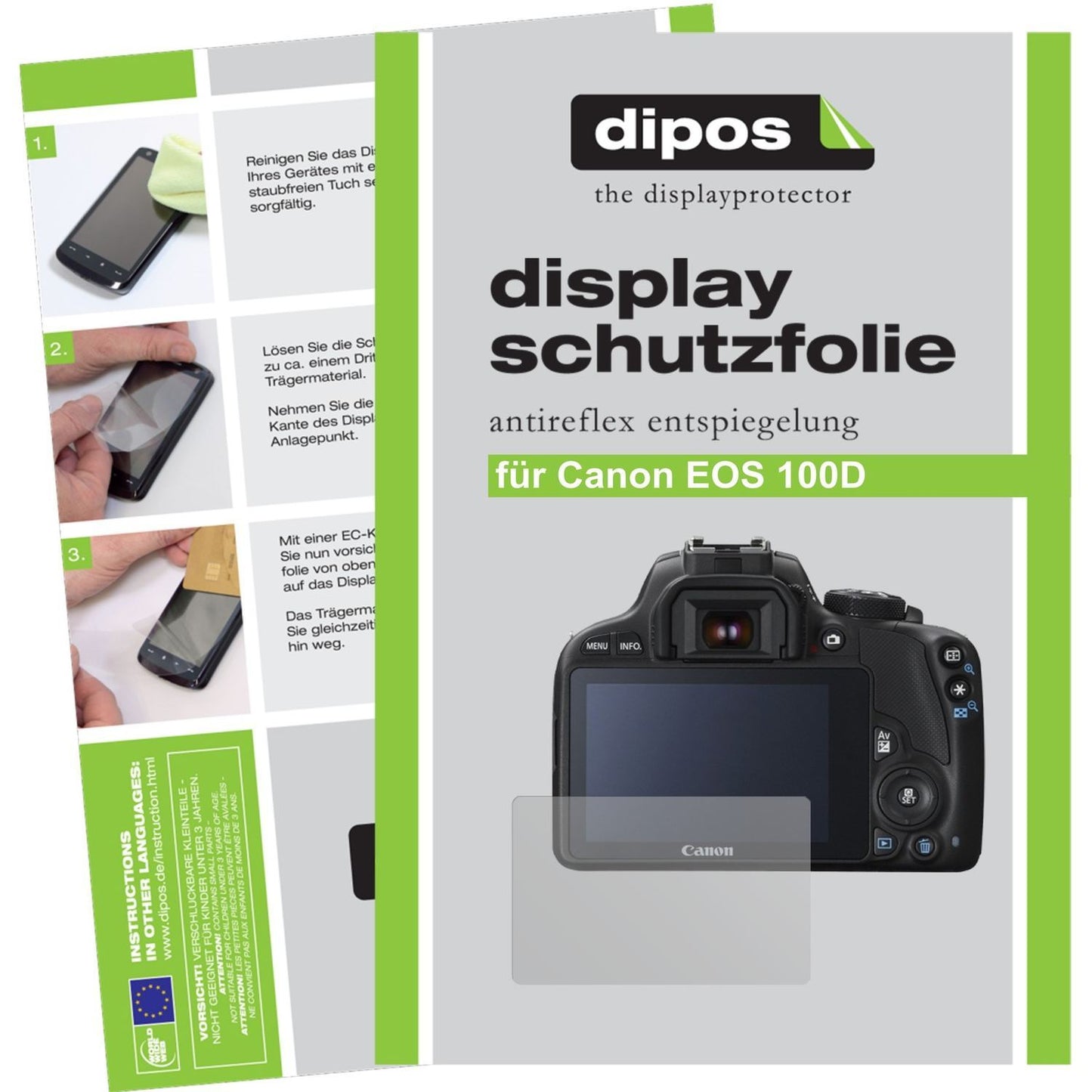 6x Schutzfolie matt für EOS 100D Canon Display-Sch (1)