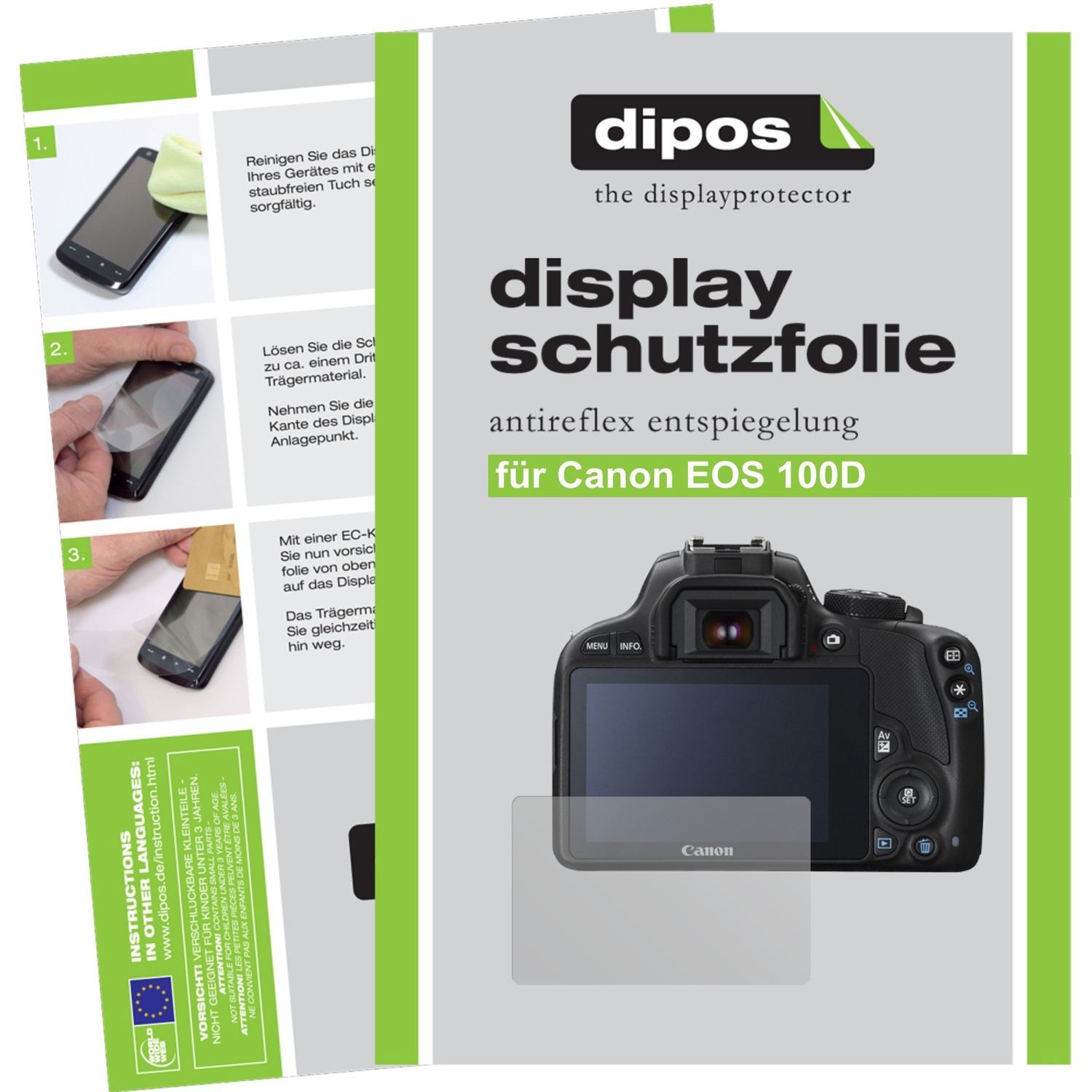 6x Schutzfolie matt für EOS 100D Canon Display-Sch (1)