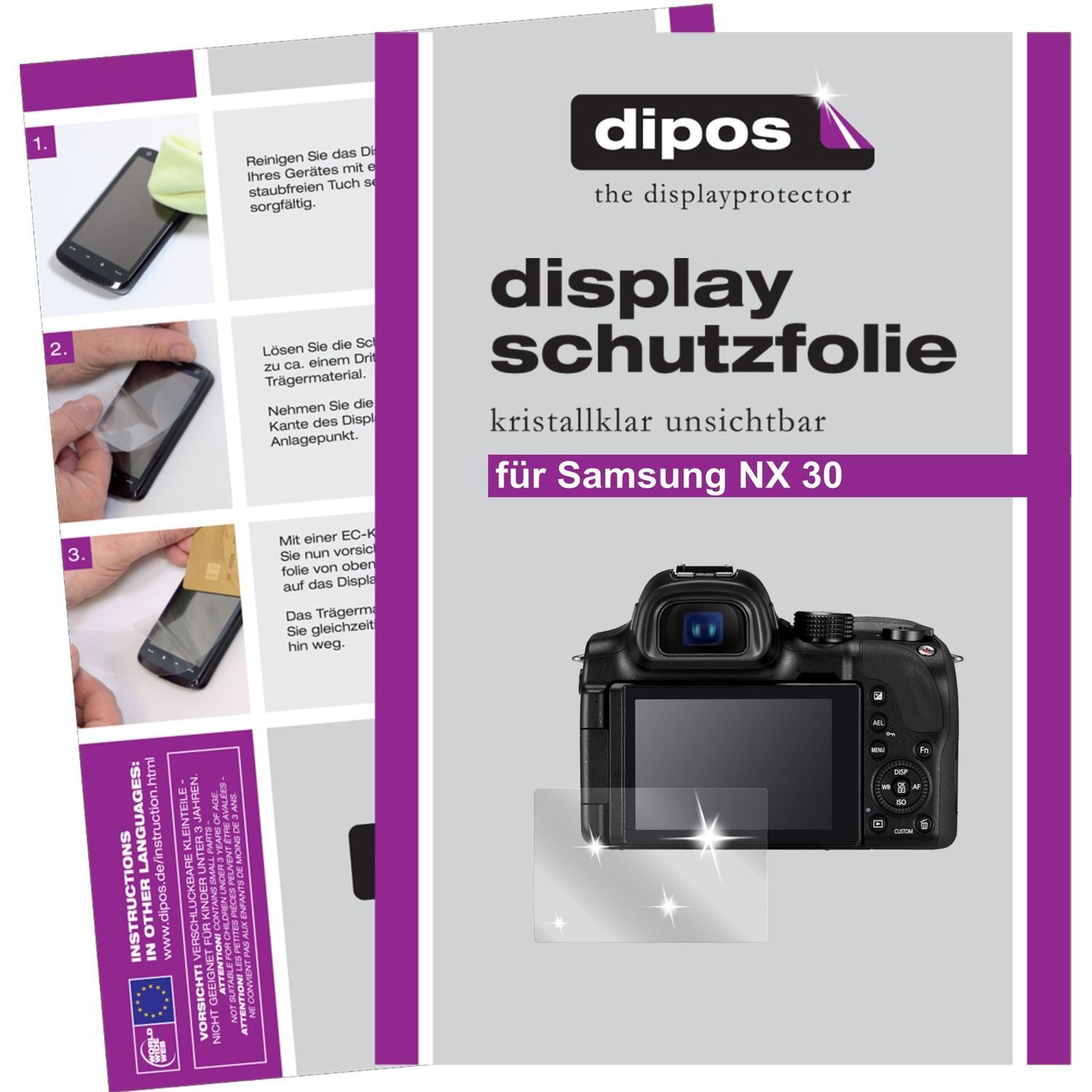 6x Schutzfolie klar für NX30 Samsung Display-Schut (1)