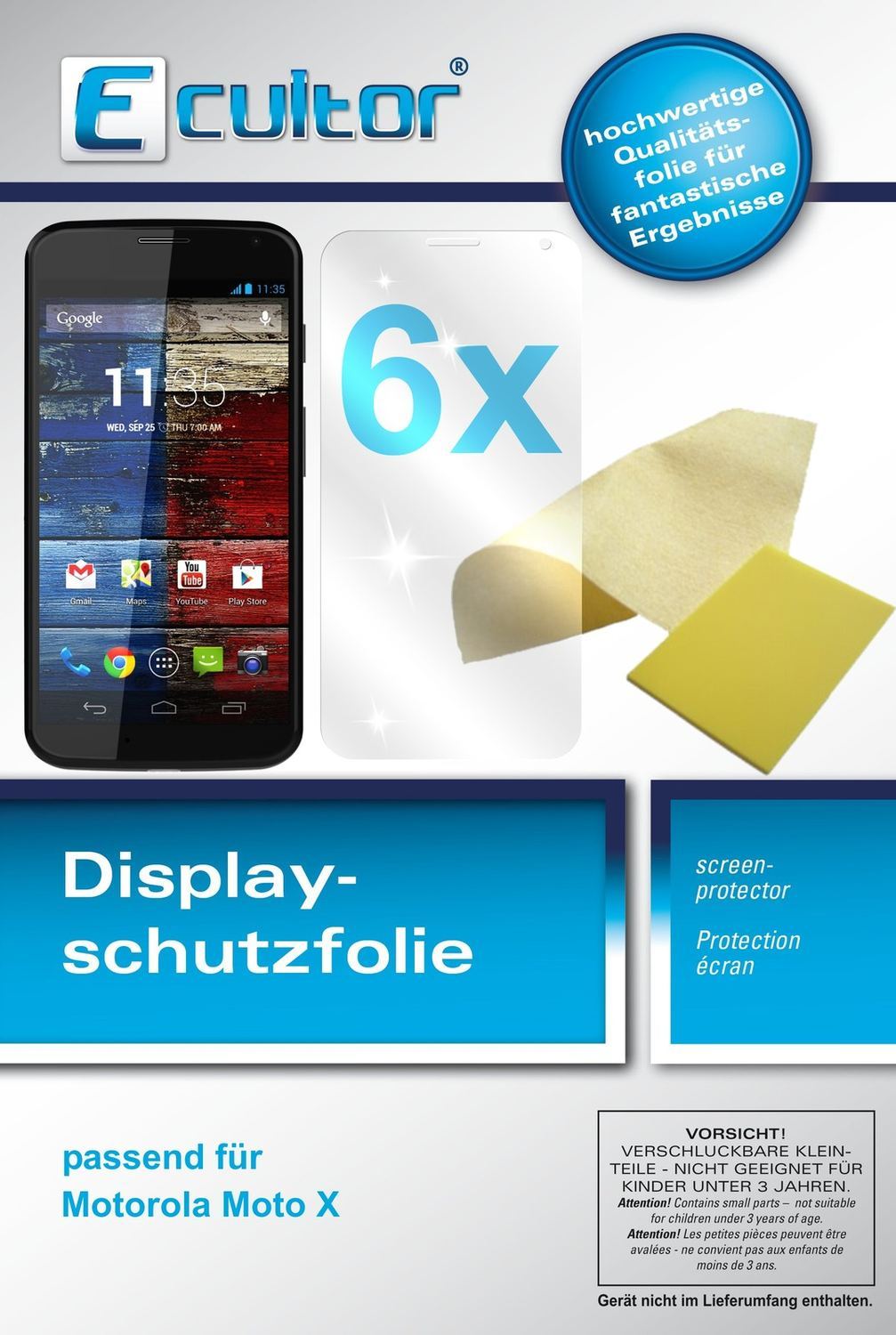 6x Schutzfolie klar für Moto X Motorola Display-Sc (1)