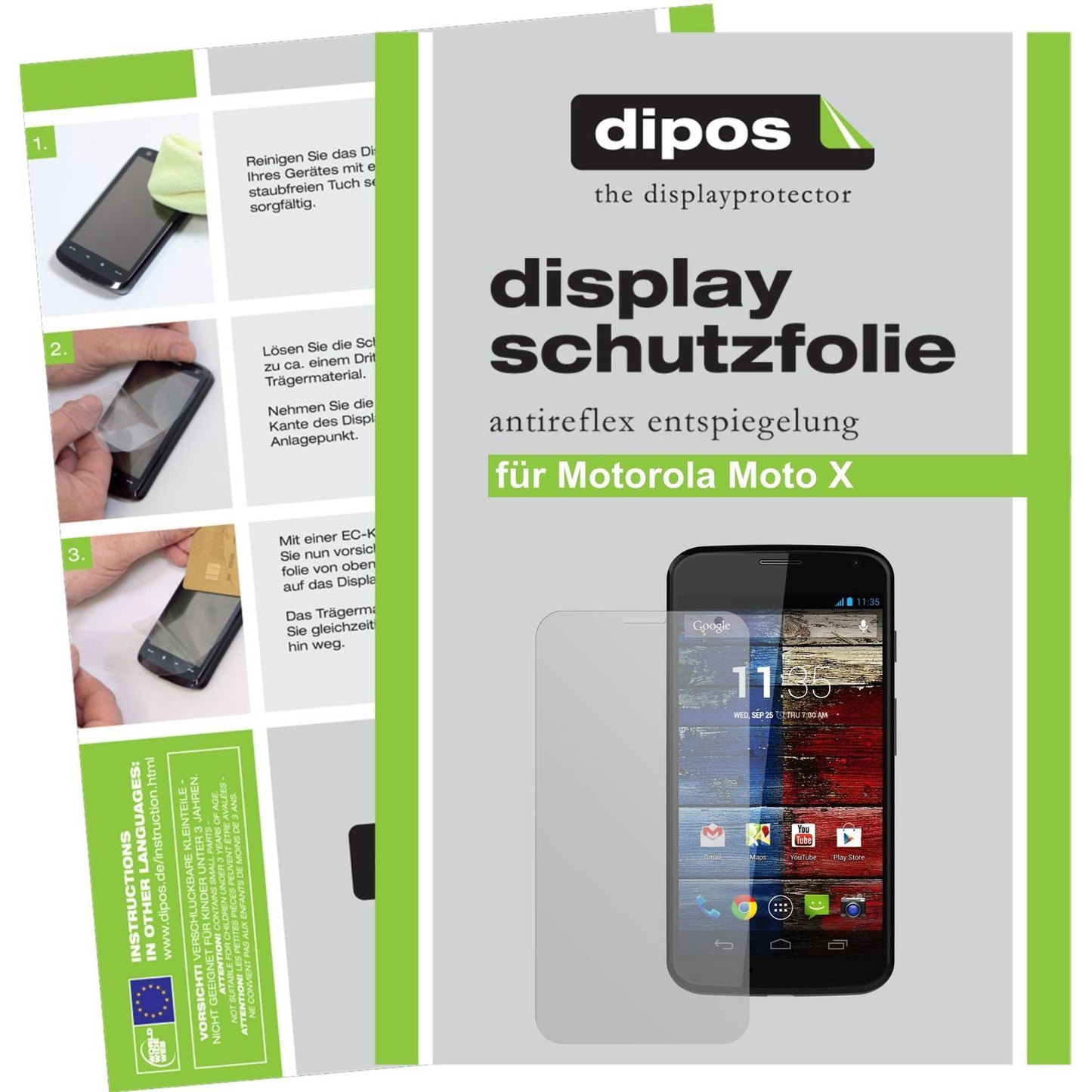 2x Schutzfolie matt für Moto X Motorola Display-Sc (1)