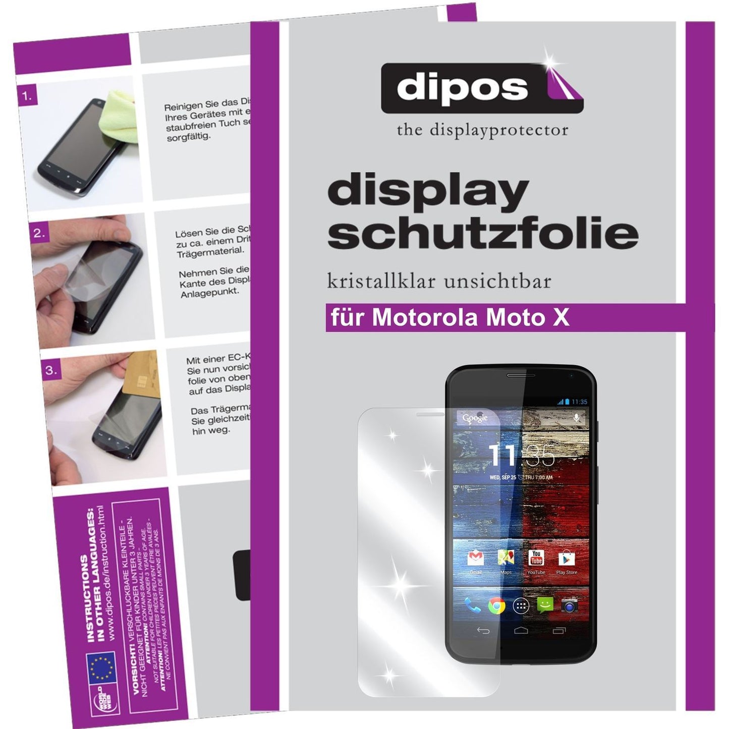 2x Schutzfolie klar für Moto X Motorola Display-Sc (1)