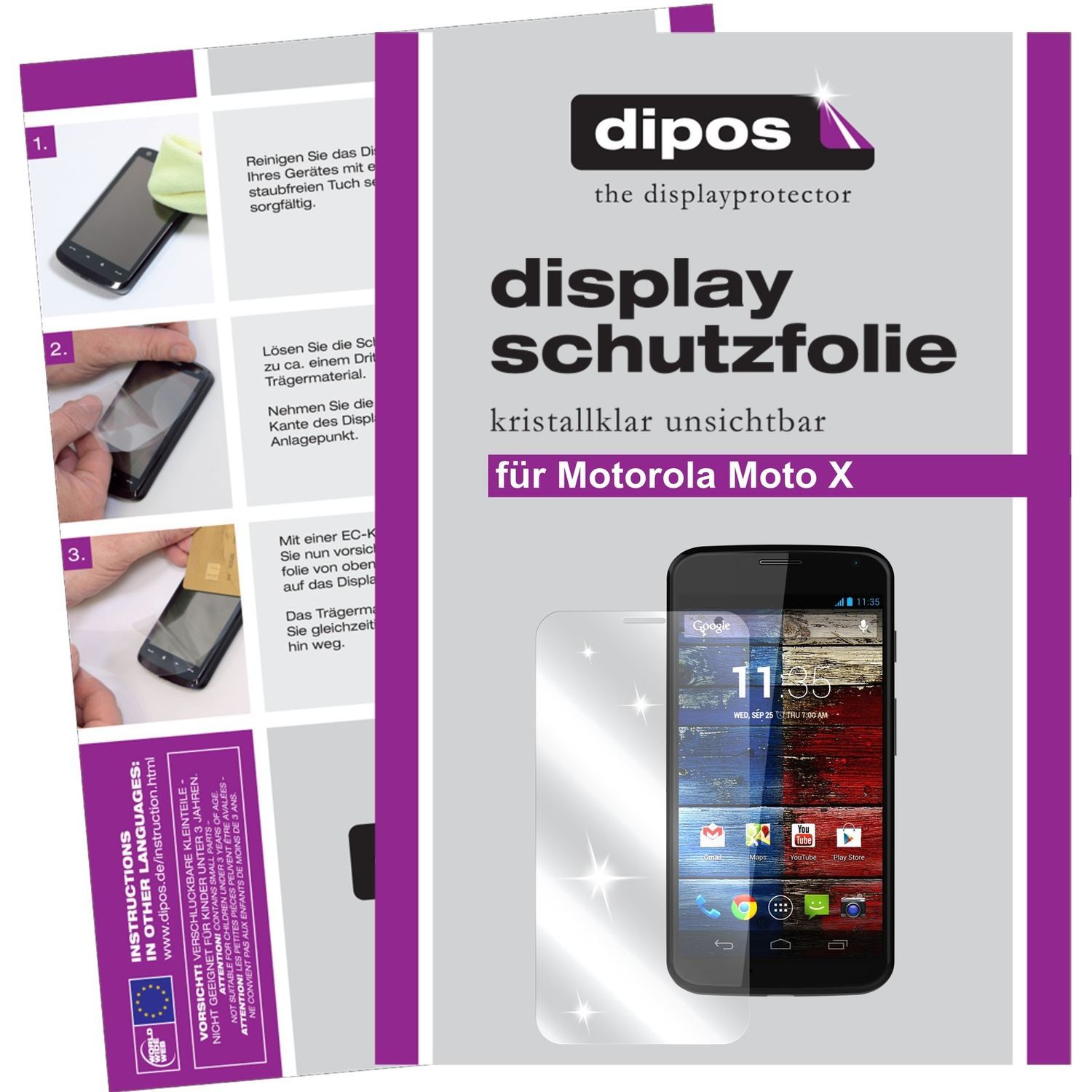 2x Schutzfolie klar für Moto X Motorola Display-Sc (1)
