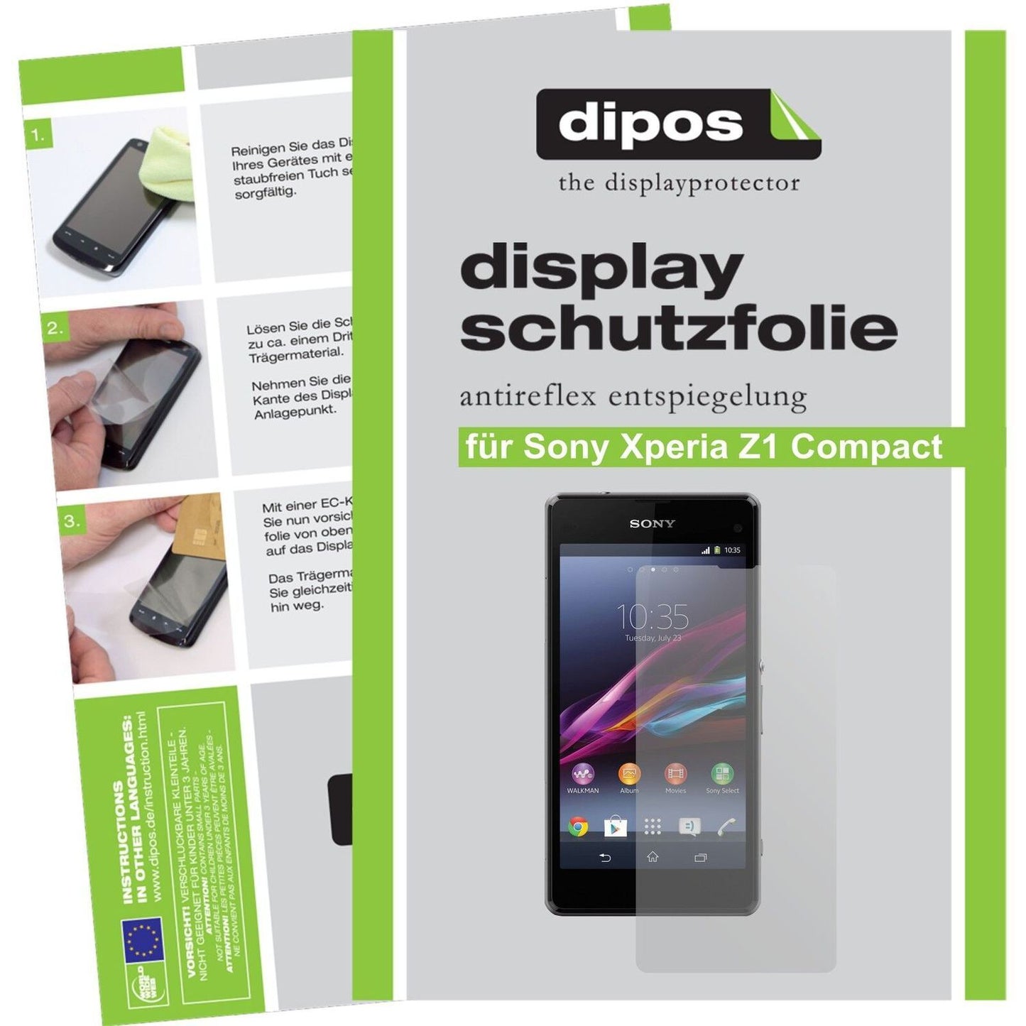 2x Schutzfolie matt für Xperia Z1 Compact Sony Dis (1)