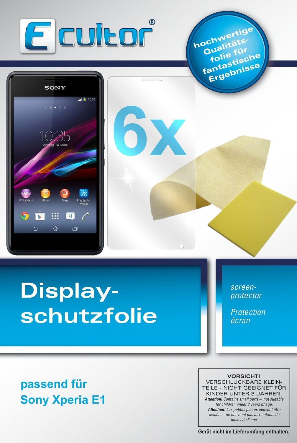 6x Schutzfolie klar für Xperia E1 / E1 Dual Sony D (1)